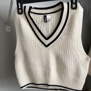 White V Neck Sweater Vest